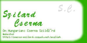 szilard cserna business card
